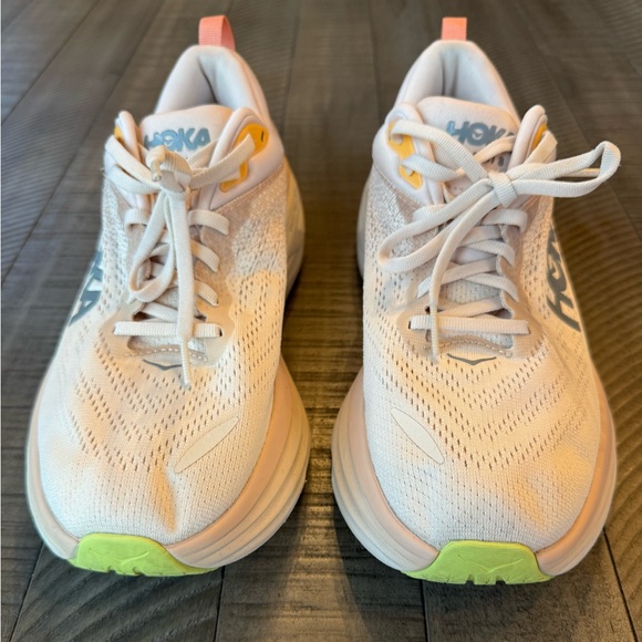 Hoka One One Bondi 8 Light Pink/Cream Athletic Shoes Women's Size 9.5 B - Picture 8 of 16
